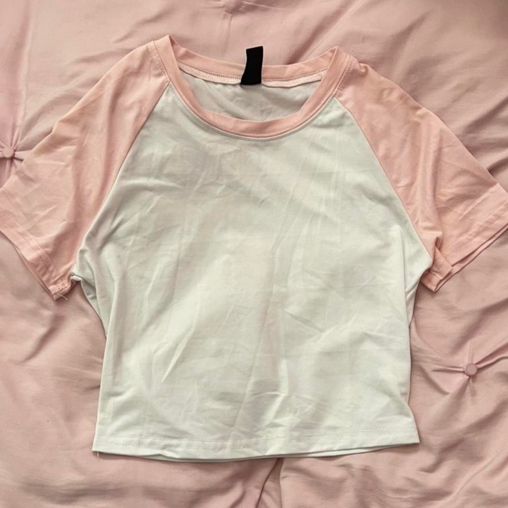 pink baseball tee size xs best fit small